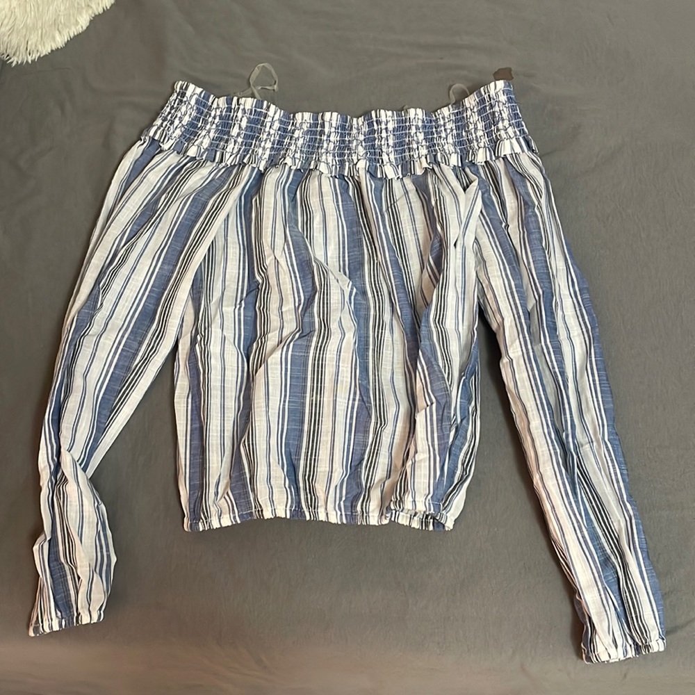 off the shoulder striped top Aeropostale